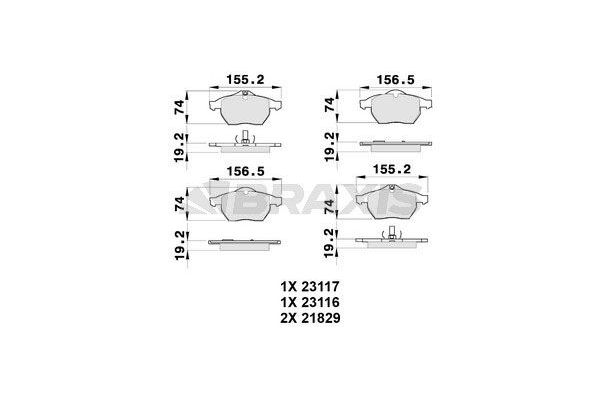 Fren Disk Balata Ön Saab 9-3 5 Kapı (1998->)  BRAXIS AB0130