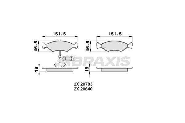 Fren Disk Balata Ön Ford Sierra 4/5 Kapı (1982->)  BRAXIS AB0169