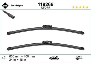 Silecek Süpürgesi Ön  600/400 mm - 24/16 inç SWF 119266  288909527R 288908484R 288908753R