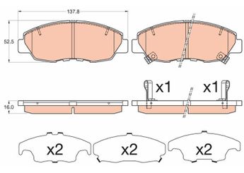 Fren Disk Balata Ön TRW GDB3609  45022SM4A00 45022TR3A00 45022-TR3-A00