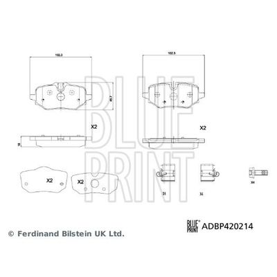 Fren Disk Balata Arka BMW 2 Serisi Active Tourer (U06)(2021->)  BLUE PRINT ADBP420214