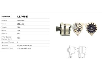 Alternatör  LUCAS ELEKTRIK LEA0917  9HT12011A6A