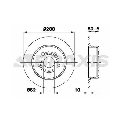 Fren Disk Ayna Arka Sağ ve Sol Lexus RX 300 (MCU15)(2000->)  BRAXIS AE0648