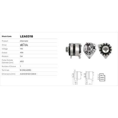 Alternatör  LUCAS ELEKTRIK LEA0318