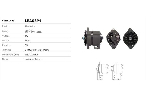 Alternatör  LUCAS ELEKTRIK LEA0891