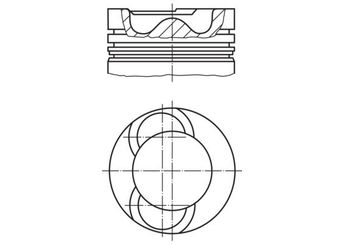 Piston (81.01MM-STD)  MAHLE 028 09 00  76105065C 76107065A 76107065C 076107065A 076107065C 076 107 065 A 076 107 065 C