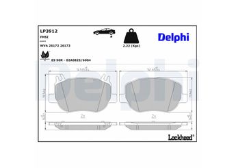 Fren Disk Balata Arka DELPHI LP3912  4200406 0004200406 4237001 0004237001 A0004200406