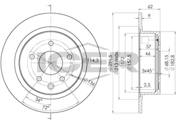 Fren Disk Ayna Arka Sağ ve Sol WALBURG WBD1158C  432069W000 432068J102 43206-8J102 43206-9W000 432069W100 43206-9W100 432069Y000 43206-9Y000 43206A00A 43206-A00A 43206JA00A 43206-JA00A 43206JD00A 43206-JD00A