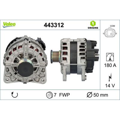 Alternatör  Renault Scenic IV (2016->)  VALEO 443312