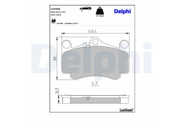 Fren Disk Balata Ön Porsche 911 (Typ 996)(1997->)  DELPHI LP2056