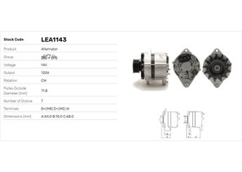 Alternatör  LUCAS ELEKTRIK LEA1143  LEA1143
