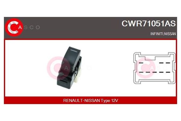 Cam Açma Düğmesi Ön Sağ Nissan Maxima QX (CA33)(01.2000->)  MCAR AN-973