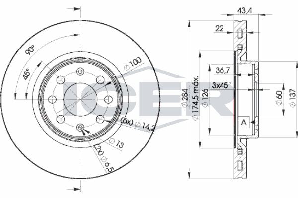 Fren Disk Ayna Ön Sağ ve Sol Opel Adam (2012->)  MGA 50115