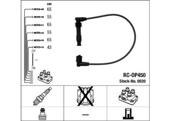 Buji Kablosu  NGK 0820  1612602 1612605 1612622 1612623 90506765 90 506 765 90507989 90 507 989 90507990 90 507 990 90510379 90 510 379
