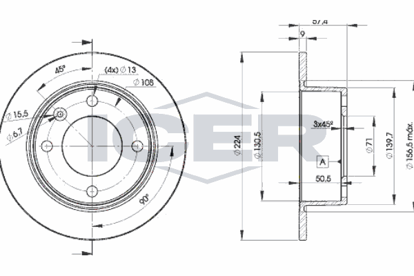 Fren Disk Ayna Arka Sağ ve Sol Citroen Xantia 5 Kapı (03.1993->)  OPEL ORJINAL 95667811
