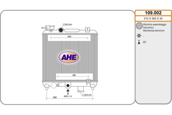 Su Radyatörü  Seat Marbella (12.1986->)  MAHER 14517