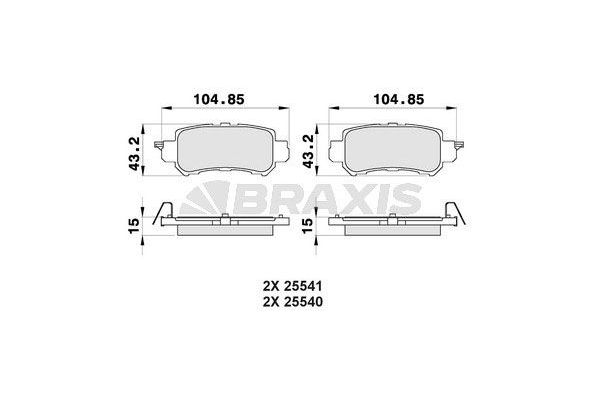 Fren Disk Balata Arka Mazda CX-3 (DK)(04.2015->)  BRAXIS AB0470