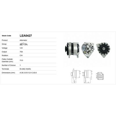 Alternatör  LUCAS ELEKTRIK LEA0427