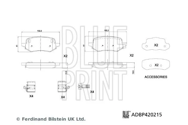 Fren Disk Balata Arka Ford Puma (2019->)  BLUE PRINT ADBP420215