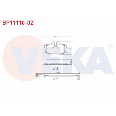 Fren Disk Balata Arka VEKA BP11110-02