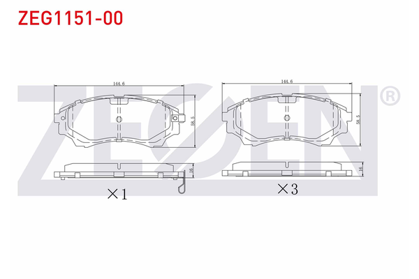 Fren Disk Balata Ön Ford Ranger (EQ)(07.2002->)  ZEGEN ZEG1151-00