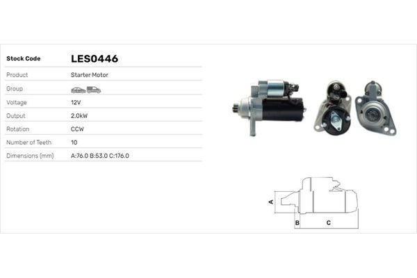 Marş Dinamosu  Audi A3 Cabriolet (8P7)(04.2008->)  LUCAS ELEKTRIK LES0446