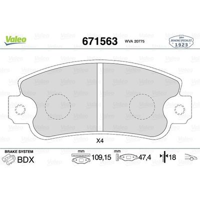 Fren Disk Balata Ön Fiat Uno (146)(08.1983->)  VALEO 671563