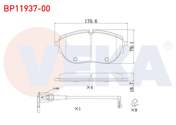 Fren Disk Balata Ön VEKA BP11937-00  