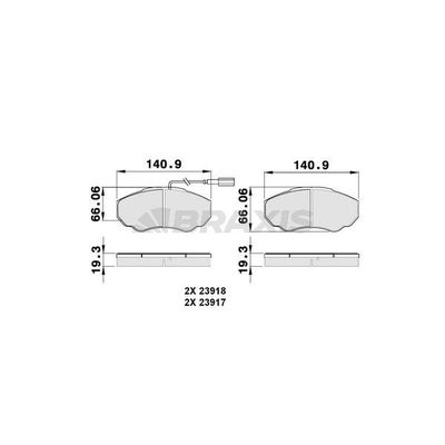 Fren Disk Balata Ön Citroen Jumper Kamyonet (01.2002->)  BRAXIS AB0146
