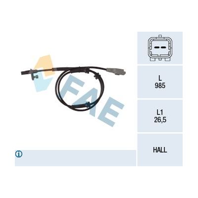 Abs Sensörü Arka Sağ veya Sol Peugeot Partner Van (05.2008->)  FAE 78118