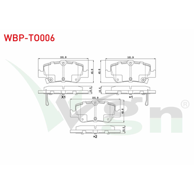 Fren Disk Balata Arka Toyota Corolla (E15)(2006->)  WGN WBP-TO006