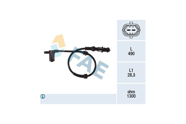Abs Sensörü Ön Sağ veya Sol Opel Combo (Corsa C)(2001->)  FAE 78077