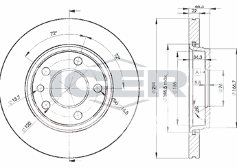 Fren Disk Ayna Arka Sağ ve Sol OTOZONE BD7025  7H0615601B 7H0 615 601 B