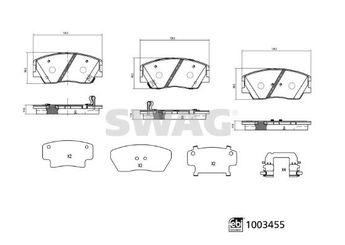 Fren Disk Balata Ön SWAG 33 11 4407  58101J2A10 58101-J2A10