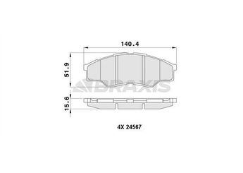 Fren Disk Balata Ön BRAXIS AA0436  44650K160 04465-0K160