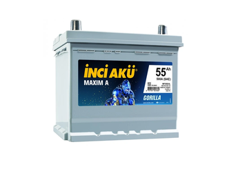 Akü (12V - 55 AH) Maxıma 430 Sae Gorılla Ns60  İNCİ 1010166 3759  