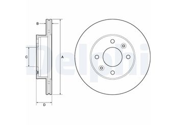 Fren Disk Ayna Ön Sağ ve Sol DELPHI BG3935  517120X500 5171207500 51712-07500 51712-0X500