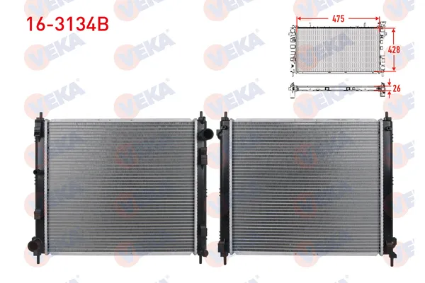 Su Radyatörü  Nissan Juke (F15E)(06.2010->)  VEKA 16-3134B