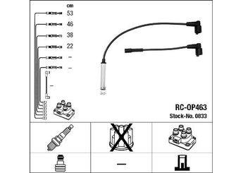 Buji Kablosu  NGK 0833  1282072 90442404 12 82 072 1612528 1612543 90413179 90 413 179 90 442 404
