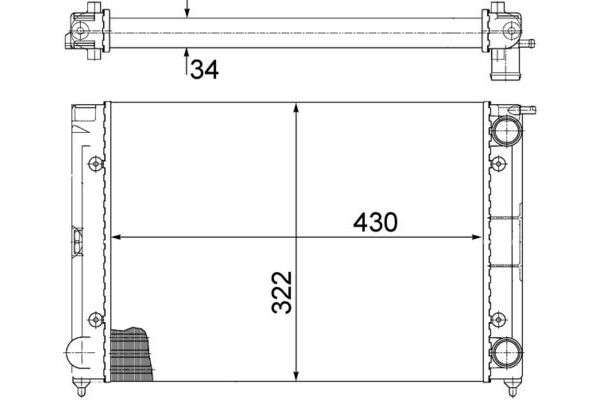 Su Radyatörü  Volkswagen Golf I Cabriolet (155)(02.1979->1993)  MAHLE CR 343 000S