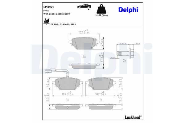 Fren Disk Balata Arka Nissan Qashqai (J12)(03.2021->)  DELPHI LP3973