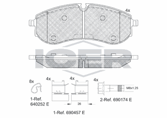 Fren Disk Balata Arka WONGA 271032  2N0698451A 60435A 65508206007 655 08 206 007 2N0 698 451 A