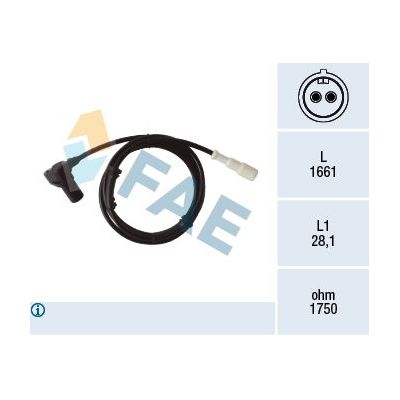 Abs Sensörü Arka Sağ veya Sol Renault Clio II (B/CB0)(06.1998->)  FAE 78409