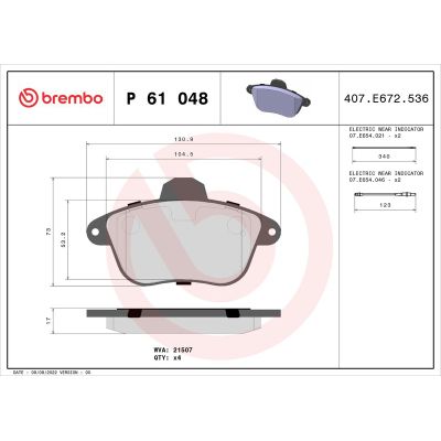 Fren Disk Balata Ön BREMBO P 61 048