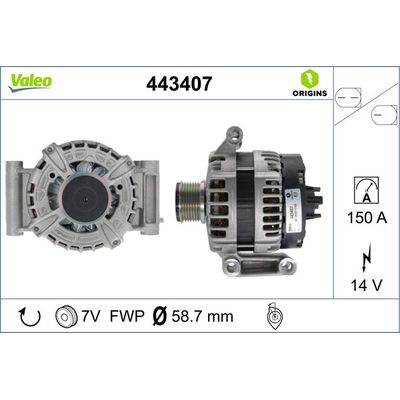 Alternatör  VALEO 443407