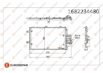 Klima Radyatörü  EUROREPAR 1682234480  1682234480 13105999 13189080 1850092 1850114 93177215 93183711
