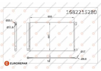 Klima Radyatörü  EUROREPAR 1682215280  1682215280 995000454 0995000454 995002154 0995002154 995001354 A0995000454 A0995001354