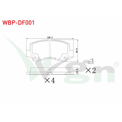 Fren Disk Balata Ön WGN WBP-DF001