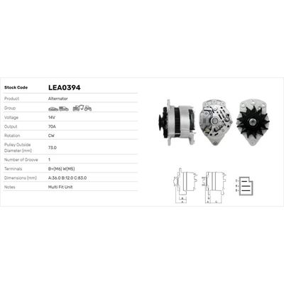Alternatör  LUCAS ELEKTRIK LEA0394