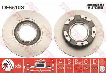 Fren Disk Ayna Arka Sağ ve Sol TRW DF6510S  1764283 2013002 BK212A097BA BK21-2A097-BA BK212A097FA BK21-2A097-FA